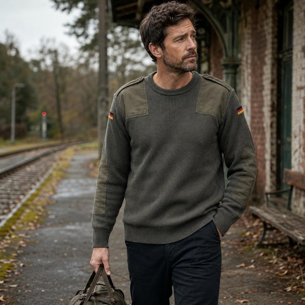 Halfen German Bundeswehr Wool Commando Sweater Men's 46 M Vintage 80s 90s